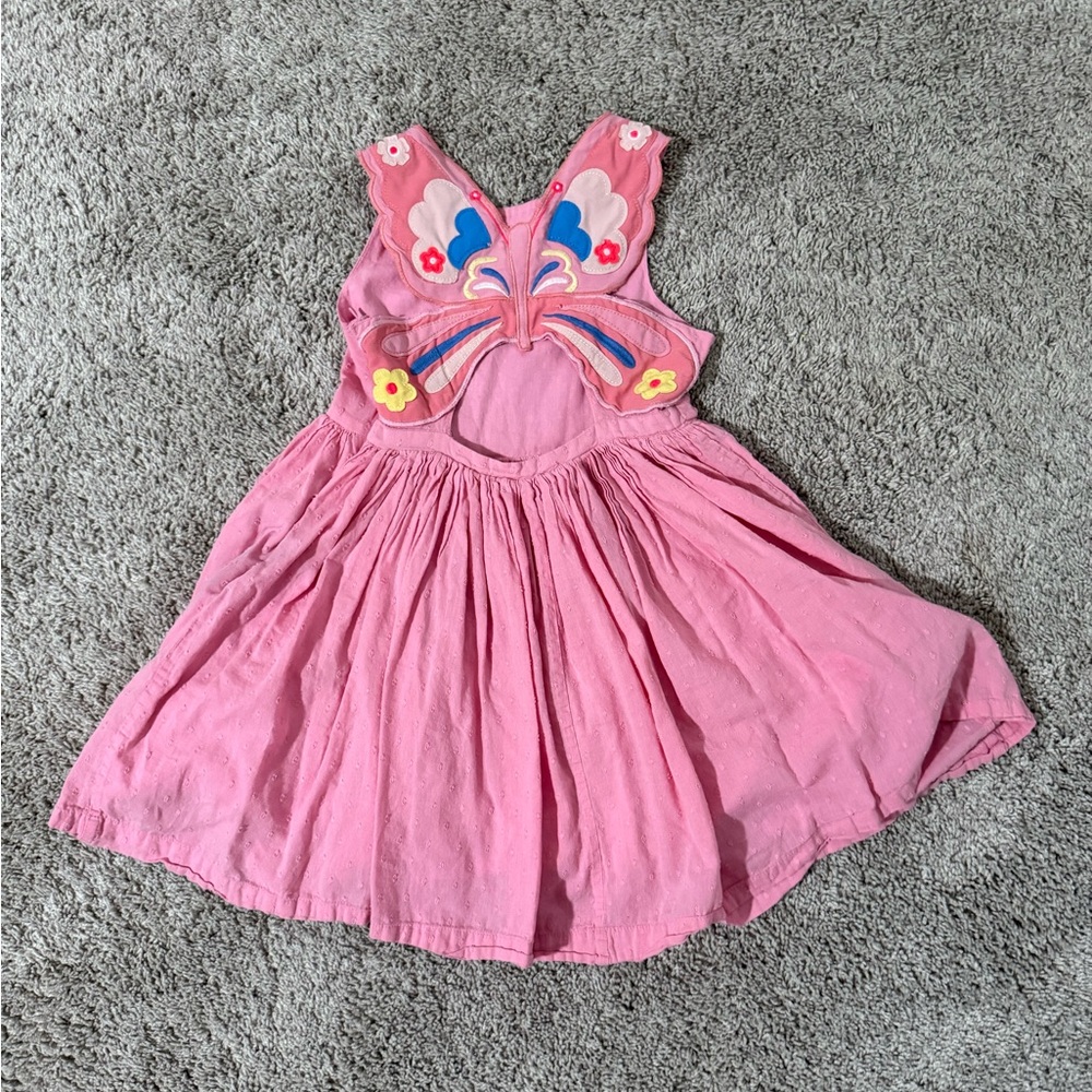 Mini Boden Pink Butterfly Kids Dress
